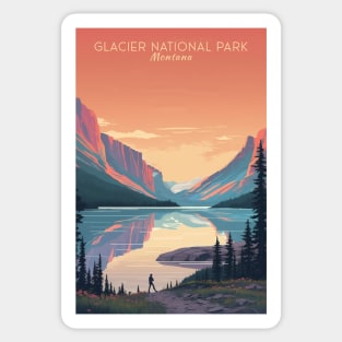 Glacier National Park Travel Poster Sticker